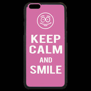 Coque iPhone 6 Plus Premium Keep Calm Smile Rose