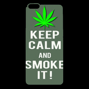 Coque iPhone 6 Plus Premium Keep Calm Smoke it Gris
