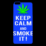 Coque iPhone 6 Plus Premium Keep Calm Smoke it Bleu