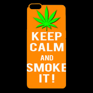 Coque iPhone 6 Plus Premium Keep Calm Smoke it Orange