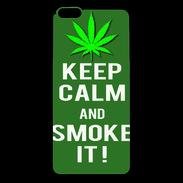 Coque iPhone 6 Plus Premium Keep Calm Smoke it Kaki