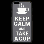 Coque iPhone 6 Plus Premium Keep Calm Take a cup Gris