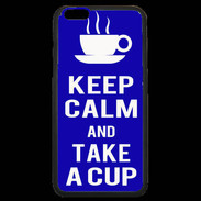Coque iPhone 6 Plus Premium Keep Calm Take a cup Bleu
