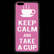 Coque iPhone 6 Plus Premium Keep Calm Take a cup Rose
