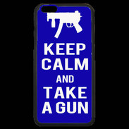 Coque iPhone 6 Plus Premium Keep Calm Take a gun Bleu