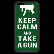 Coque iPhone 6 Plus Premium Keep Calm Take a gun Vert
