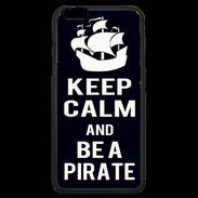 Coque iPhone 6 Plus Premium Keep Calm Be a Pirate Noir