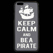 Coque iPhone 6 Plus Premium Keep Calm Be a Pirate Gris