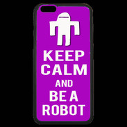 Coque iPhone 6 Plus Premium Keep Calm Be a Robot Violet
