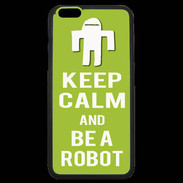 Coque iPhone 6 Plus Premium Keep Calm Be a Robot Vert pomme