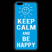 Coque iPhone 6 Plus Premium Keep Calm Be Happy Cyan