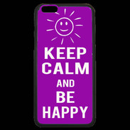 Coque iPhone 6 Plus Premium Keep Calm Be Happy Violet