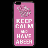 Coque iPhone 6 Plus Premium Keep Calm Have a beer Rose
