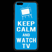 Coque iPhone 6 Plus Premium Keep Calm Watch TV Cyan