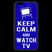 Coque iPhone 6 Plus Premium Keep Calm Watch TV Bleu