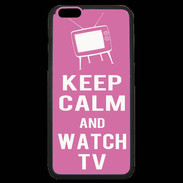 Coque iPhone 6 Plus Premium Keep Calm Watch TV Rose