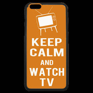 Coque iPhone 6 Plus Premium Keep Calm Watch TV Orange