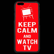 Coque iPhone 6 Plus Premium Keep Calm Watch TV Rouge
