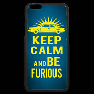 Coque iPhone 6 Plus Premium Keep Calm and Be Furious Bleu