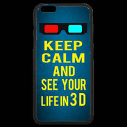 Coque iPhone 6 Plus Premium Keep Calm and See your life 3D Bleu