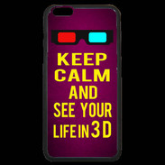 Coque iPhone 6 Plus Premium Keep Calm and See your life 3D Rose