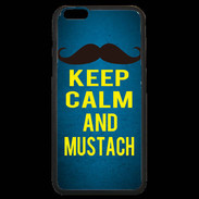 Coque iPhone 6 Plus Premium Keep Calm and Mustach Bleu