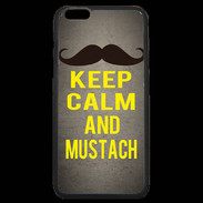 Coque iPhone 6 Plus Premium Keep Calm and Mustach Gris