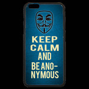 Coque iPhone 6 Plus Premium Keep Calm and Be Anonymous Bleu