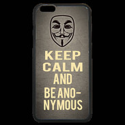 Coque iPhone 6 Plus Premium Keep Calm and Be Anonymous Gris