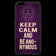 Coque iPhone 6 Plus Premium Keep Calm and Be Anonymous Violet