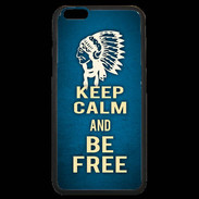 Coque iPhone 6 Plus Premium Keep Calm and Be Free Bleu