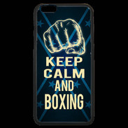 Coque iPhone 6 Plus Premium Keep Calm and Boxing Bleu
