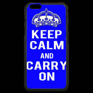 Coque iPhone 6 Plus Premium Keep Calm and Carry on Bleu