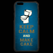 Coque iPhone 6 Plus Premium Keep Calm and Make cake Bleu