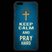 Coque iPhone 6 Plus Premium Keep Calm and Pray Christian Bleu