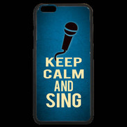 Coque iPhone 6 Plus Premium Keep Calm and Sing Bleu