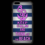 Coque iPhone 6 Plus Premium Keep Calm and Think Beach Bleu