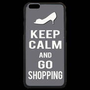 Coque iPhone 6 Plus Premium Keep Calm Go Shopping Gris