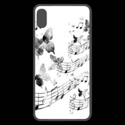 Coque  iPhone XS Max Premium Dessin de note de musique en noir et blanc 75
