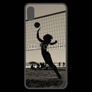 Coque  iPhone XS Max Premium Beach Volley en noir et blanc 115