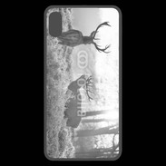 Coque  iPhone XS Max Premium Cerf en noir et blanc 150