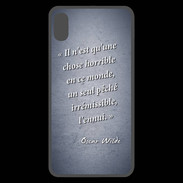 Coque  iPhone XS Max Premium Horrible ennui Bleu Citation Oscar Wilde