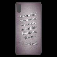 Coque  iPhone XS Max Premium Horrible ennui Violet Citation Oscar Wilde