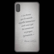 Coque  iPhone XS Max Premium Les livres Gris Citation Oscar Wilde