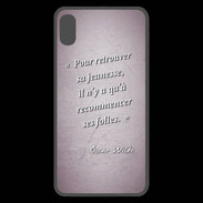 Coque  iPhone XS Max Premium Jeuness folie Rose Citation Oscar Wilde