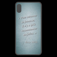 Coque  iPhone XS Max Premium Jeuness folie Turquoise Citation Oscar Wilde