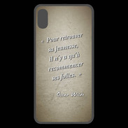 Coque  iPhone XS Max Premium Jeuness folie Sepia Citation Oscar Wilde