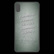 Coque  iPhone XS Max Premium Jeuness folie Vert Citation Oscar Wilde
