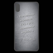 Coque  iPhone XS Max Premium Jeuness folie Noir Citation Oscar Wilde