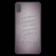 Coque  iPhone XS Max Premium Jeuness folie Violet Citation Oscar Wilde